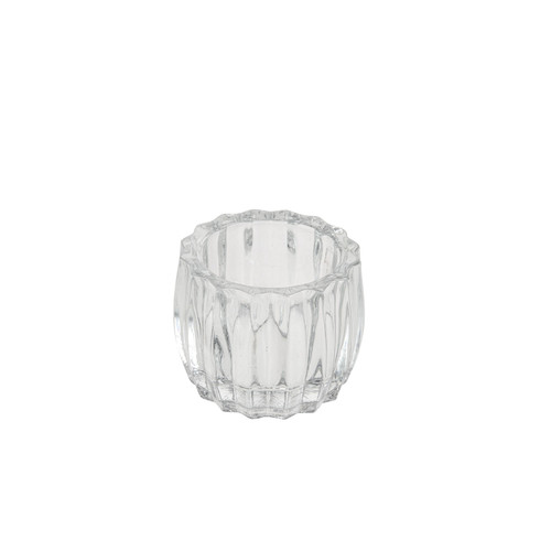 Glass Ribbed Tealight Holder (7.5cm)