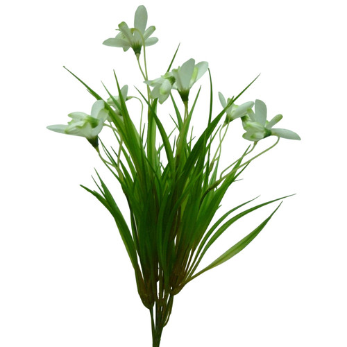 White Snowdrop Bush with Grass