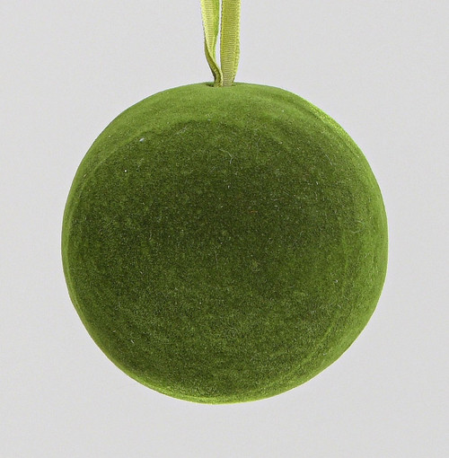 Moss Green Felt Christmas Bauble Decoration (8cm)