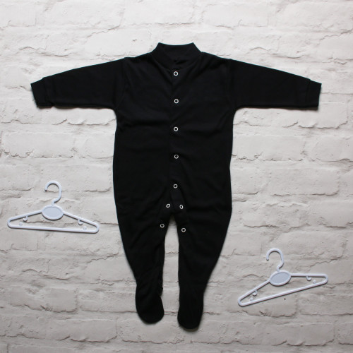 Personalisable Black Unbranded Sleepsuit with Chest Poppers (3-6 Months)