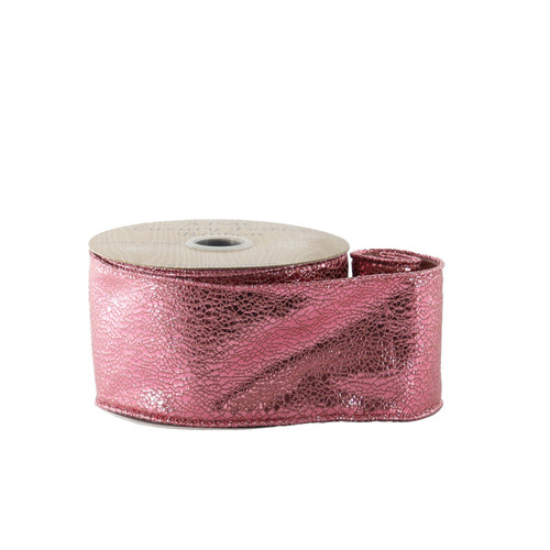 Pink Metallic Crackle Ribbon (63mm x 10yds)