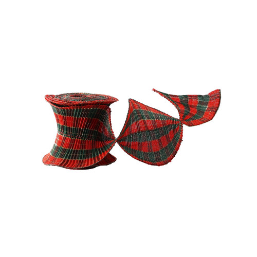 Tartan Crinkle Ribbon (12cm x 5yds)