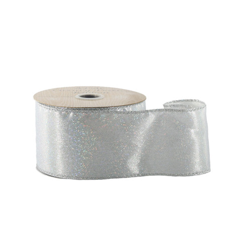 Silver Iridescent Ribbon (63mm x 10yds)
