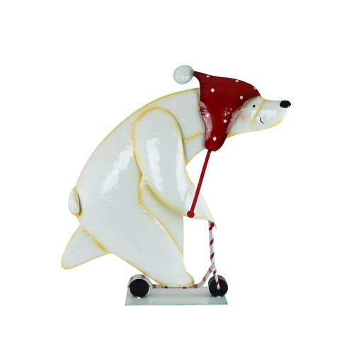 White Polar Bear on Scooter (54cm)
