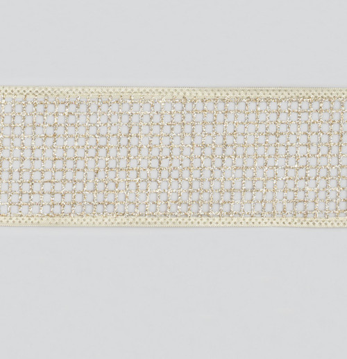 Champagne Mesh Glitter Ribbon (63mm x 9.1m)