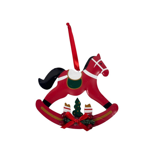 Red Rocking Horse Hanging Decoration (13cm)