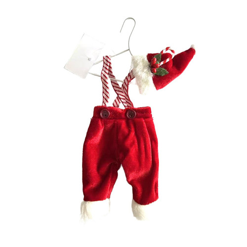 Red Santa Hat & Trousers Hanging Ornament (24cm)