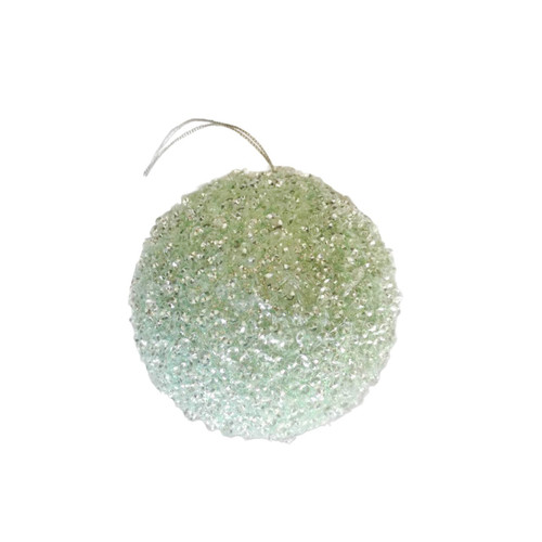 Pale Green Sparkly Bauble (12cm)