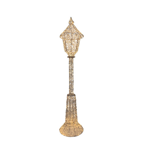 Warm White Lamp Post with LED Flashing Lights & 6hr Timer (120cm)