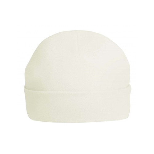 Cream Unbranded Plain Baby Beanie Hat (0-3 Months)