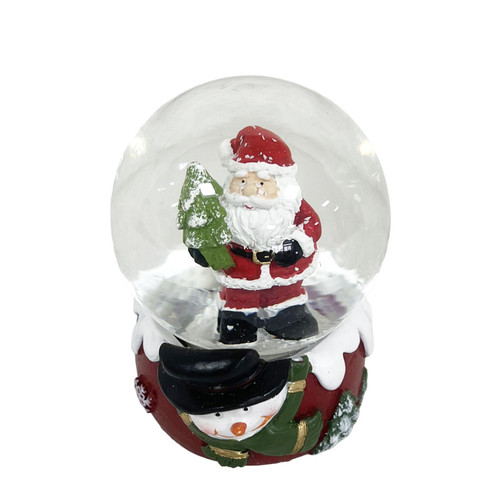 Santa with Christmas Tree Snow Globe (6cm)