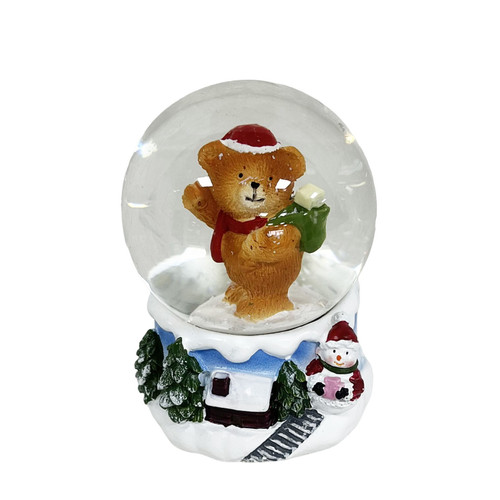 Bear with Santa Hat Snow Globe (6cm)