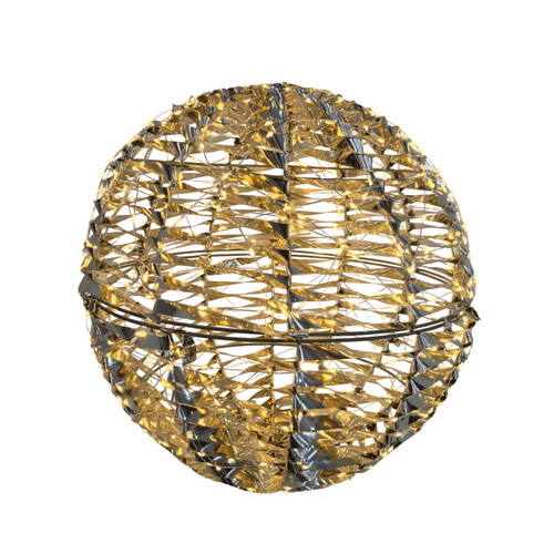 Shiny Gold Hanging Ball with Warm White LED Flashing Lights (40cm)