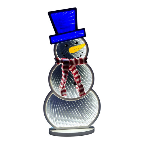 Snowman with Blue Hat LED Infinity Light (40cm)