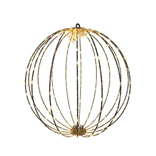 Gold Wire Hanging Globe with Warm White LED Lights (40cm)