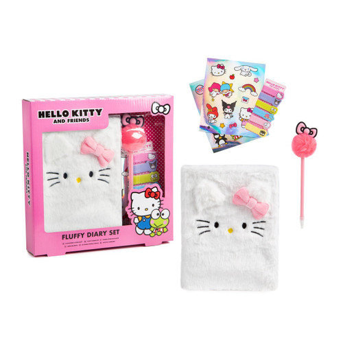 White Hello Kitty Fluffy Diary Set