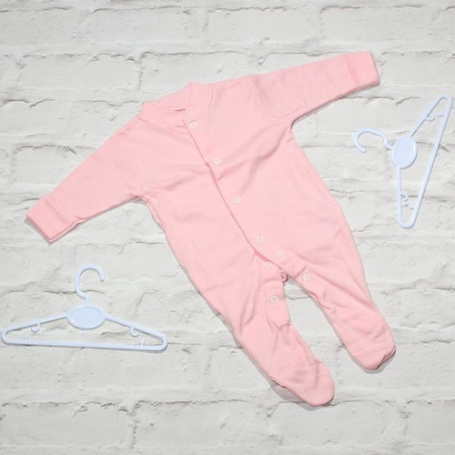 Personalisable Pink Unbranded Sleepsuit with Chest Poppers (0-3m)