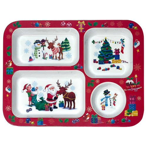 Red Festive Friends Compartment Tray (31cm)