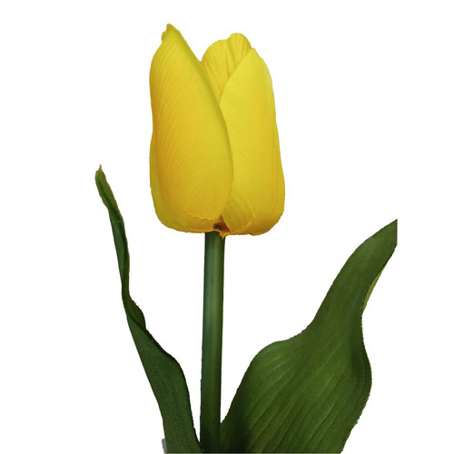Yellow Tulip with Leaves (28")