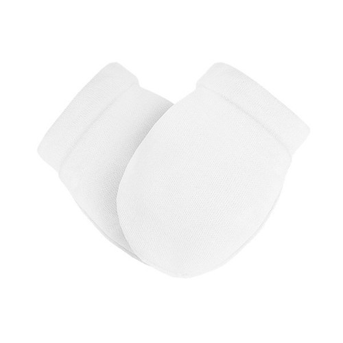 100% Cotton jersey baby scratch mittens - white