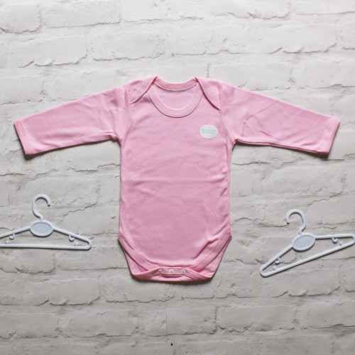 Pink 100% Organic Cotton Unbranded Long Sleeve Bodysuit (12-18 Months)