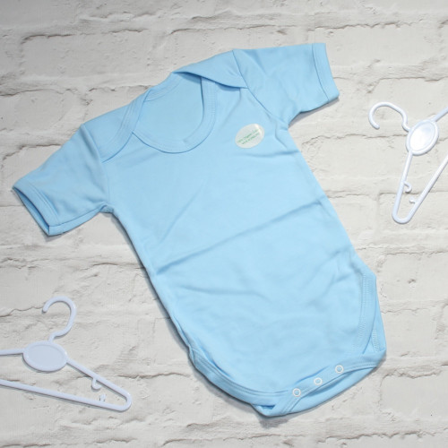 Blue 100% Organic Cotton Unbranded Short Sleeve Bodysuit (6-12 Months)