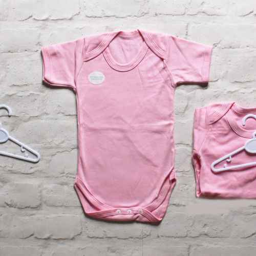 Pink 100% Organic Cotton Unbranded Short Sleeve Bodysuit (18-24 Months)