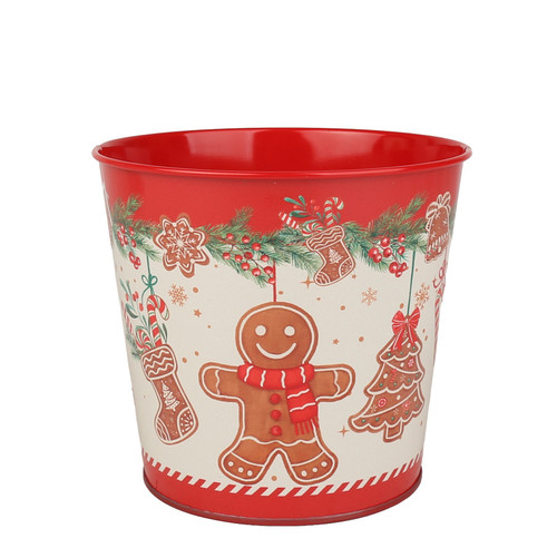 Red Metal Gingerbread Man Planter (11cm)