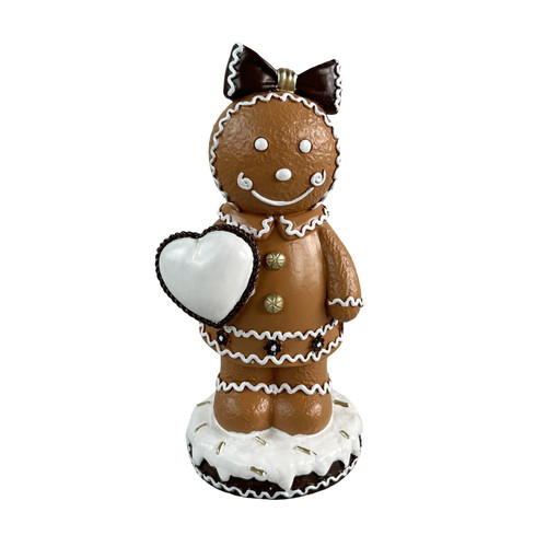 Gingerbread Lady with Bow and Heart (18.5cm)
