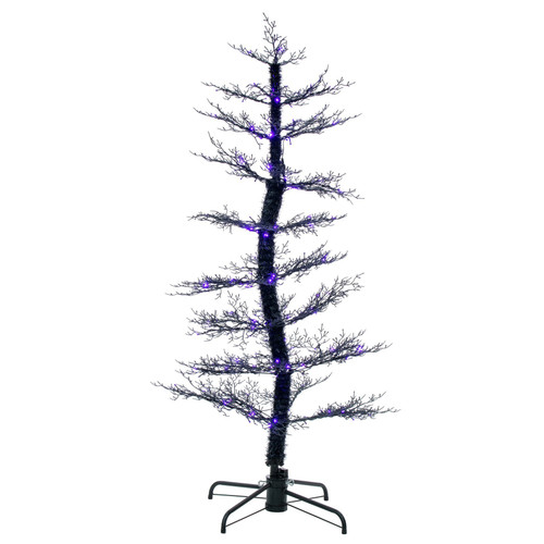 Dancing Black LED Light Up Tree with Ghost Sound (7ft)