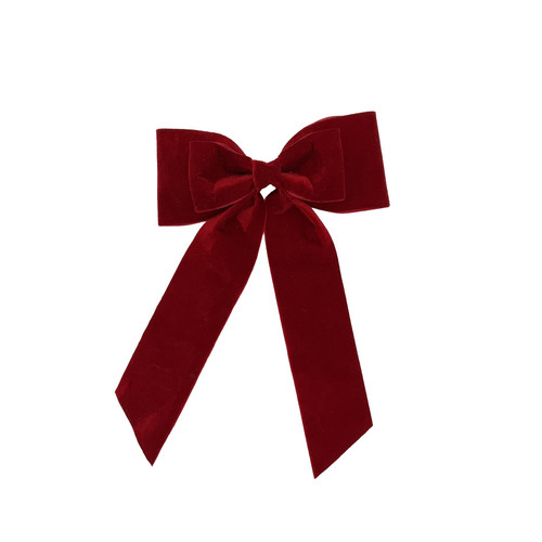 Red Velvet Bow on Clip (32cm)