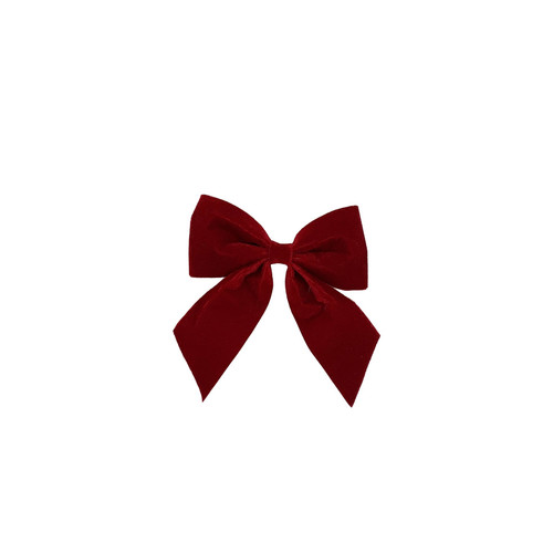 Red Velvet Bow on Clip (16cm)