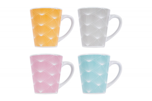 Fan Tail Design Porcelain Mugs (Assorted Designs)