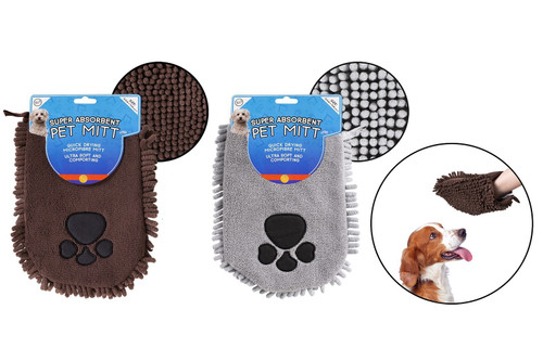 Microfibre Pet Mitt (Assorted Designs)