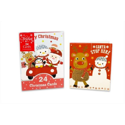 Pack Of 24 Mini Cute Christmas Cards