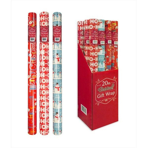 20 Metre Christmas Wrapping Paper 3 Designs 20 Metre Christmas Wrapping Paper 3 Designs