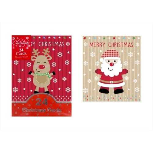 Mini Cute Cards Santa & Penguin 24pk