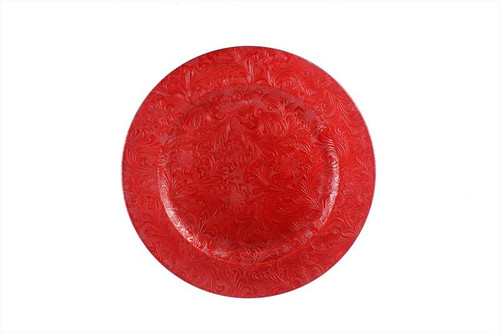 Embossed Red Charger Plate Embossed Red Charger Plate