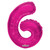 14 inch  Number Balloon - 6 - Hot Pink