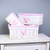 Set of 3 White Basket W/Pink Liner