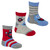 Assorted Baby Boys 3 Pack Shark/Monster Socks 