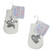 Assorted Small White Mittens with Star or Heart Sequins (NB-12 Months)