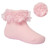 Pink Ankle Socks with Flower Lace (0-24 Months)