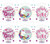 Birthday Girl Small Badges (6 Assorted Per Perforated Card) (5.5cm)  