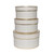 Set of 3 White Hat Boxes with Gold Trim