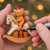 Suki - Personalisable Christmas Decoration - Rocking Horse with Teddy with Red Hat