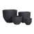 Set of 4 Hortus Outdoor Embossed Diamond Dark Grey Planters