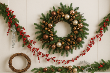 Wreaths & garlands, pre-decorated 