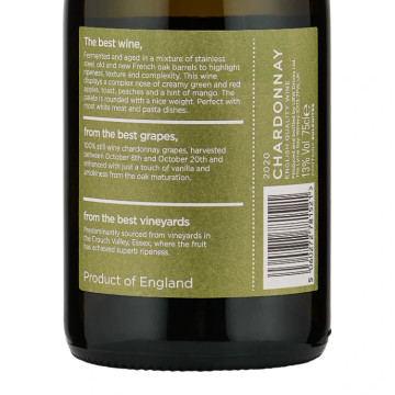 Lyme Bay Chardonnay back label