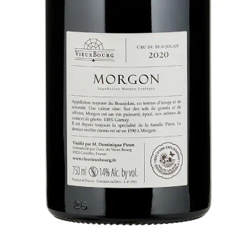 Clos du Vieux Bourg Morgon back label